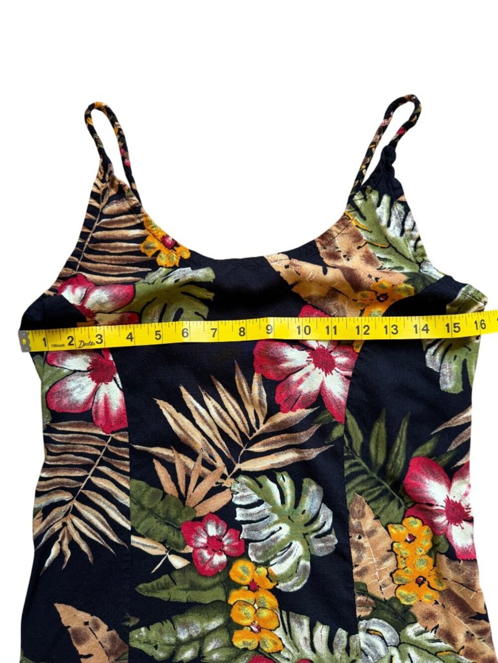 Hibiscus Collection Hawaii Floral Maxi Sundress L Black Tropical Straps Summer - Picture 9 of 14